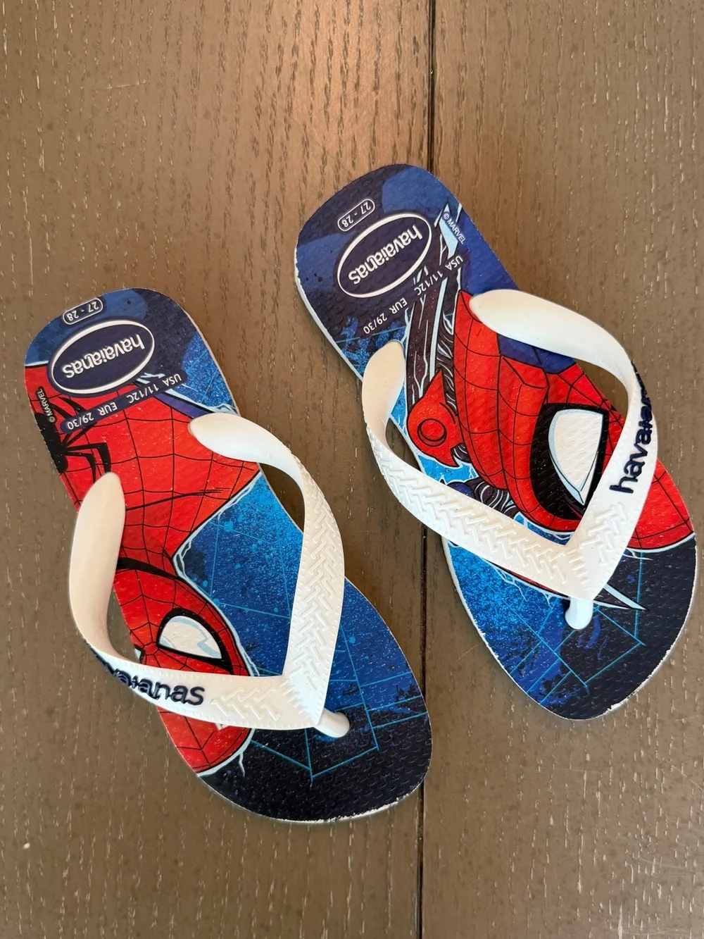 Havaianas Kids Marvel Spider-Man Flip Flops/Sandals Size 11/12C